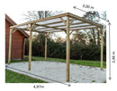 Pergola da Giardino 3x4,98x2,47 m in Legno Copertura in PVC -6