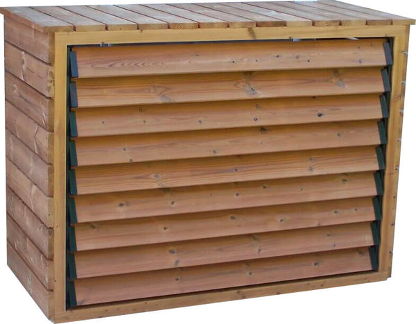 sconto Copri Condizionatore con Veneziane Mobili 132x58x147 cm in Legno Abete Termo Trattato