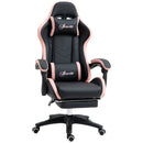 Sedia da Gaming Ergonomica 65x65x121-129 cm in Similpelle Rosa e Nero-1