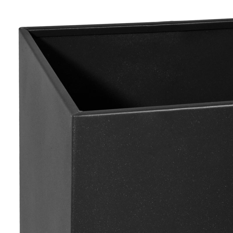 Cestino Gettacarte Posacenere 30,6x60x24,5 cm in Metallo Nero Opaco 17L per Interno Esterno-6