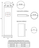 Posacenere a Colonna con Cestino Ø32 cm in Metallo Grigio Gotico 18L per Interno Esterno-5