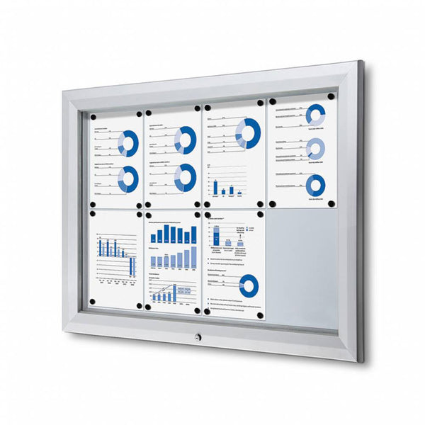 acquista Bacheca da Esterno con Apertura a Ribalta 102,5x76x4,7 cm in Alluminio con Led Silver