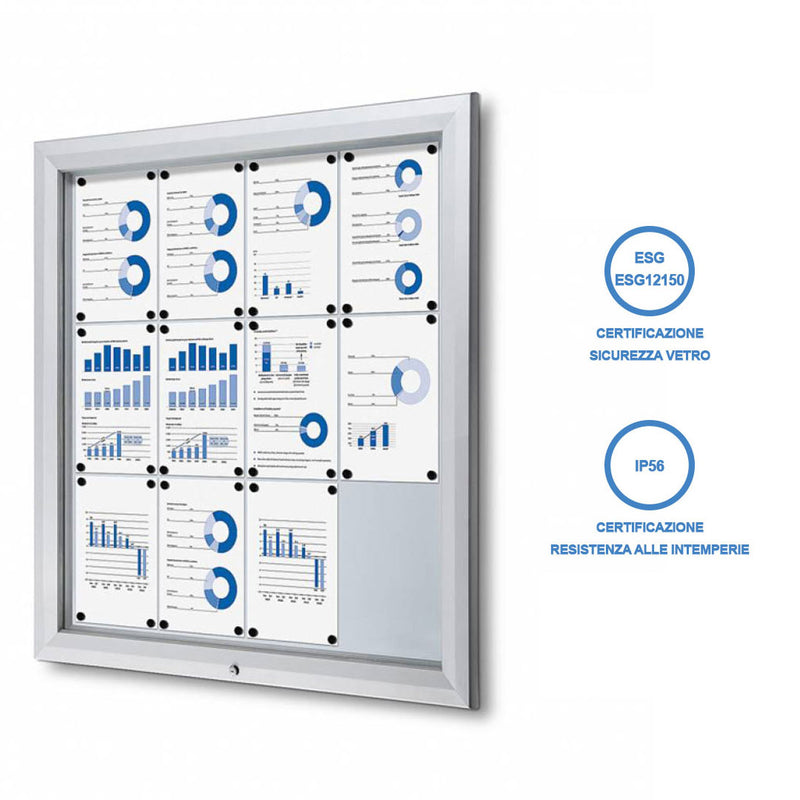 Bacheca da Esterno con Apertura a Ribalta 102,5x106,7x4,7 cm in Alluminio Grigio Chiaro-6