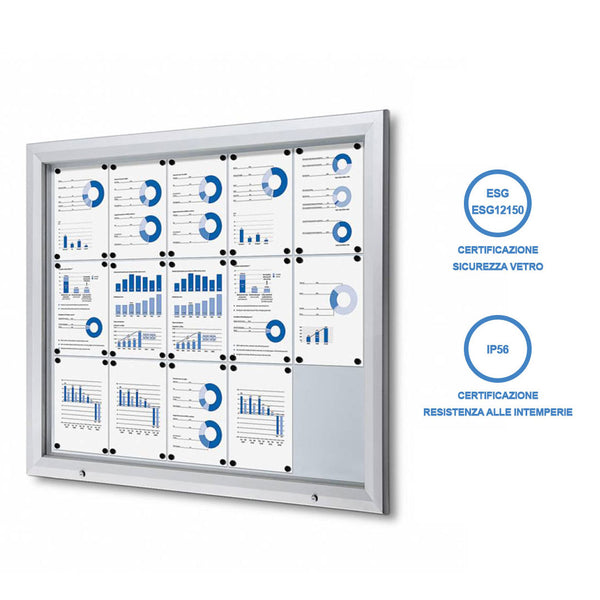 Bacheca da Esterno con Apertura a Ribalta 124,5x106,7x4,7 cm in Alluminio Grigio Chiaro acquista