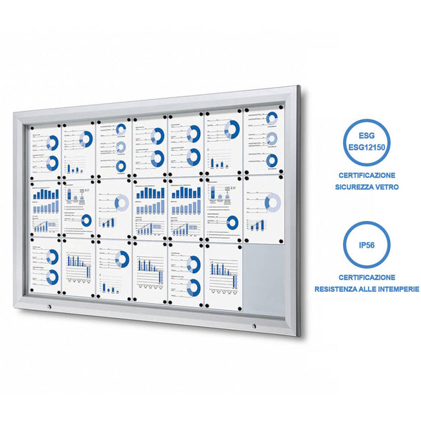 online Bacheca da Esterno con Apertura a Ribalta 168,5x106,7x4,7 cm in Alluminio Grigio Chiaro