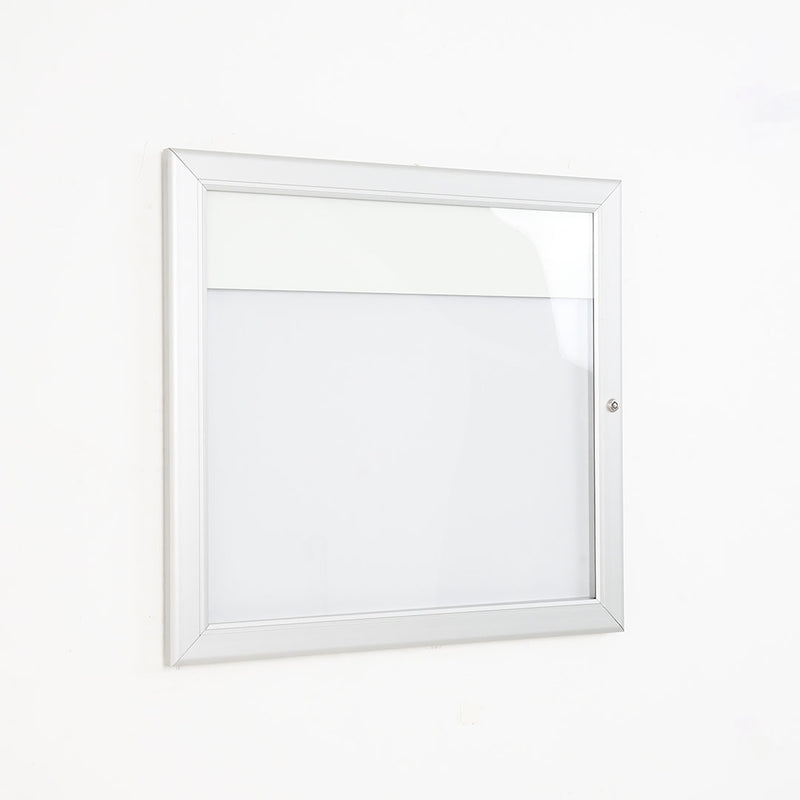 Bacheca con Apertura a Battente 51,5x48,7x2,3 cm in Alluminio con Led Silver-1