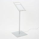 Espositore a Leggio con Piantana 29x47,7x2,3 cm in Alluminio con Led Porta Menù Silver-1