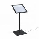 Espositore a Leggio con Piantana 50,5x47,7x2,3 cm in Alluminio con Led Porta Menù Nera-1