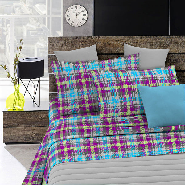 acquista Bettwäsche-Set mit Aufdruck oben und unten und schottischen Kissenbezügen