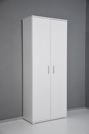 Armadio 2 Ante 6 Ripiani 72,3x36x177,1 cm in Truciolare Nobilitato Bianco-6