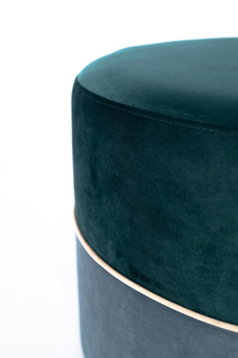 Pouf in Tessuto Vellutato Ø62 cm Verde-2