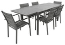 Set Tavolo e 6 Sedie da Giardino in Alluminio e Textilene Antracite-2