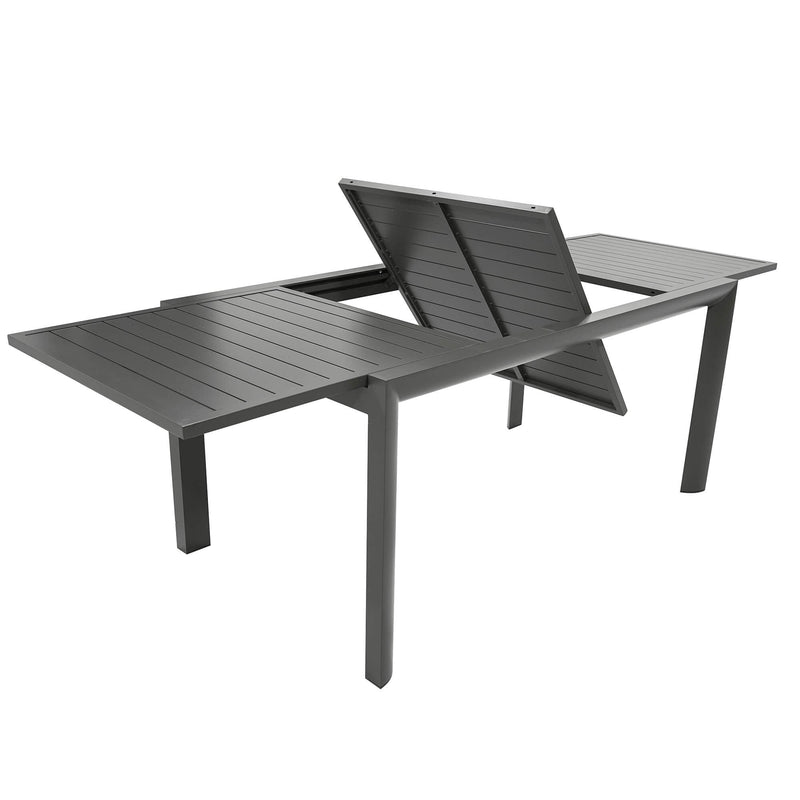 Set Tavolo e 6 Sedie da Giardino in Alluminio e Textilene Taupe-4