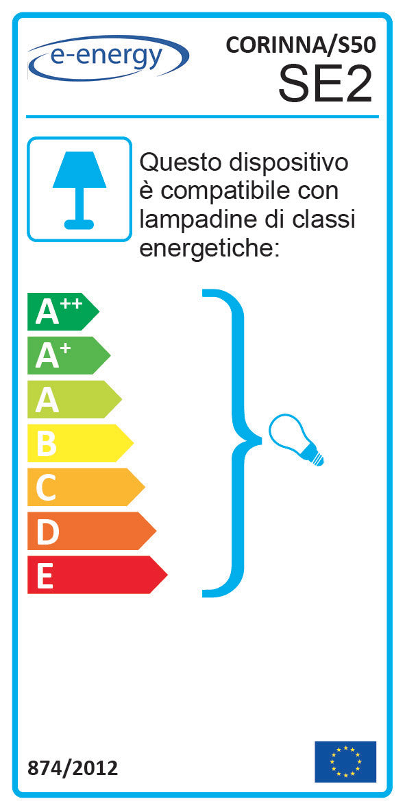 Sospensione 50X50 1xE27 Montatura Cromo-Trasparente Vetro Lastra Bianco E-Energy Corinna-2