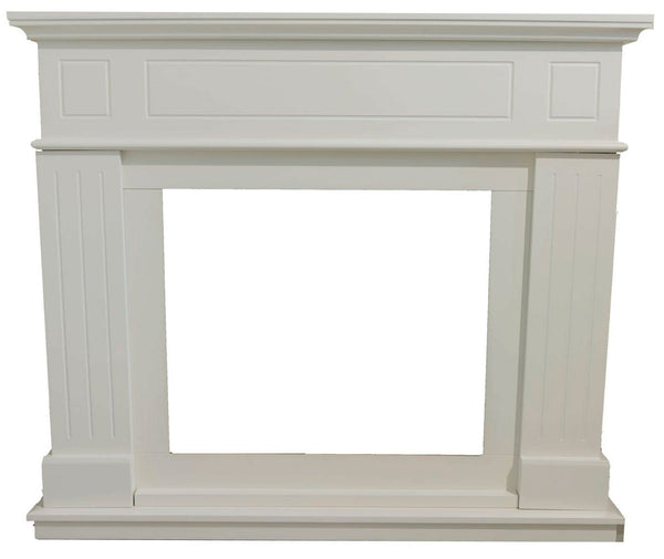 online Cornice da Pavimento per Inserto Camino Elettrico 110x94,9x24,9 cm in MDF Sined Pienza Bianco