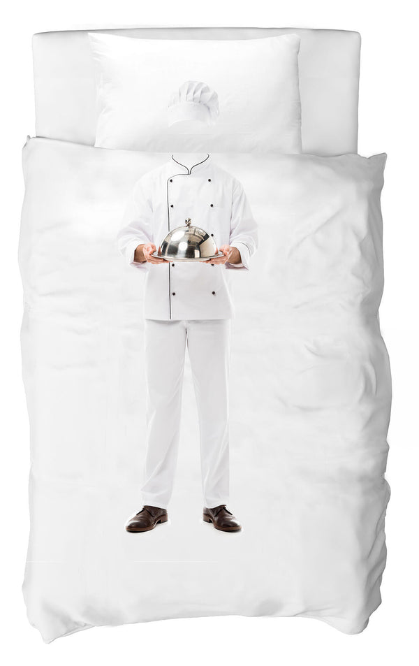 sconto Bettbezug für Einzelbett mit Kopfkissenbezug mit Chef-Print