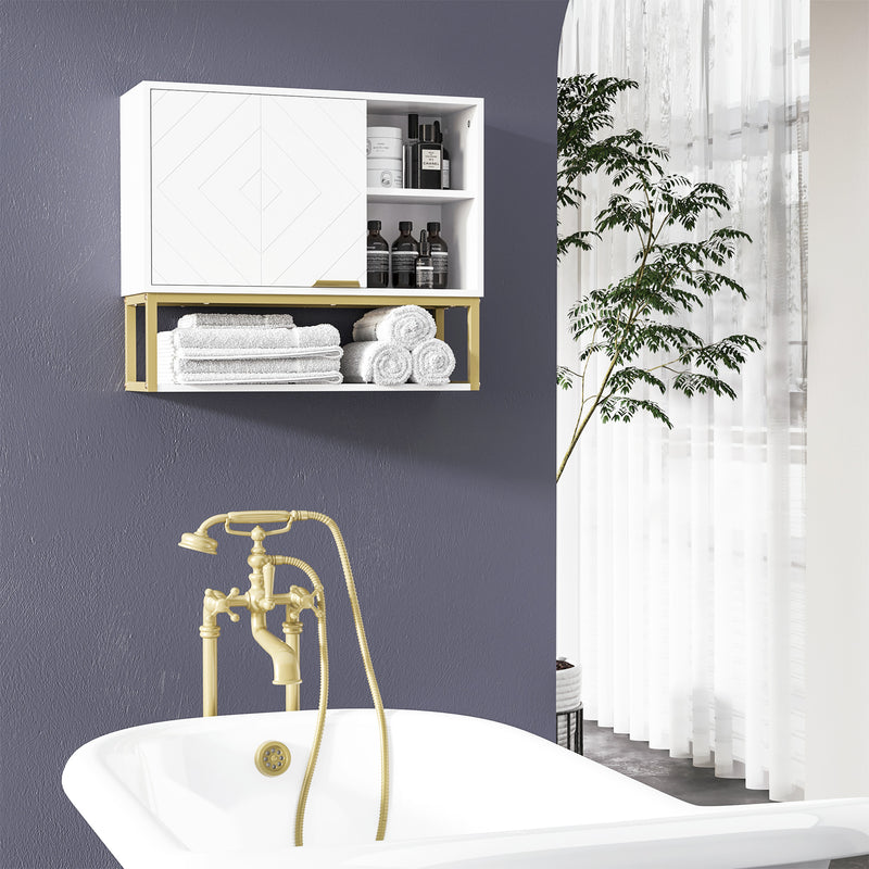 Mobiletto da Bagno 60x20x51 cm in MDF Bianco-2