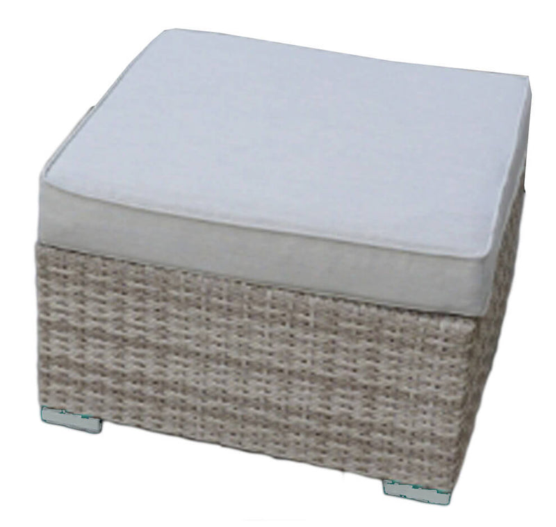 Tavolino da Giardino 66x66x32 cm in Rattan Sintentico Beige Vorghini Barbados-3