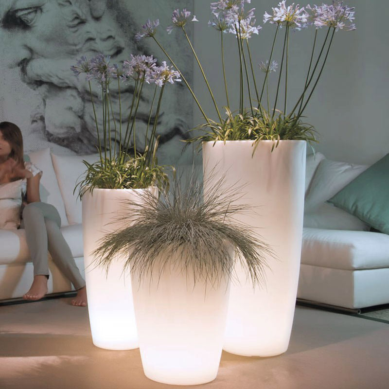 Vaso Luminoso da Giardino a LED Ø43 cm in Resina 5W Cypress Bianco Neutro-2