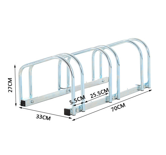 Rastrelliera Porta Biciclette 3 Posti 70,5x33x27 cm Tubi in Acciaio -3