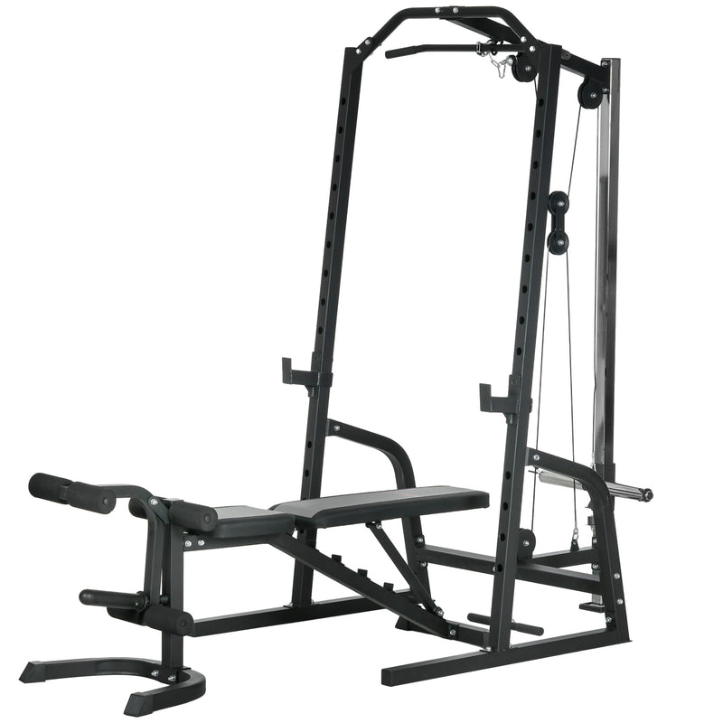 Stazione Fitness Multifunzione 152x105x212 cm in Acciaio Nero-1