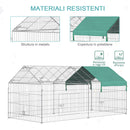 Recinto Recinzione per Animali Domestici 220x103x103 cm con Copertura in Acciaio-4