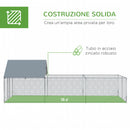 Pollaio Gabbia per Galline da Esterno 600x300x195 cm in Acciaio Zincato Grigio Argento-4