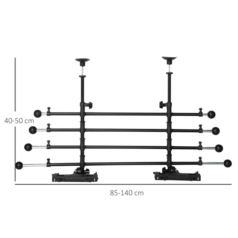 Griglia Divisoria per Auto 85-140x40-50 cm in Ferro e ABS Nero-3