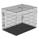 Gabbia Trasportino per Cani Gatti Pieghevole in Acciaio Doppia Apertura 76x53x57 cm Nero -1