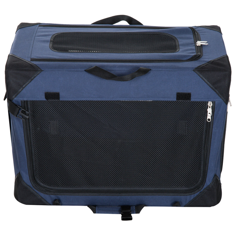 Trasportino Pieghevole per Cani e Gatti Blu nero 60x42x42 cm -1