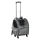 Trolley Zaino Trasportino per Cani e Gatti 43x33x51,5 cm in Tessuto Oxford e Poliestere Grigio e Nero-1