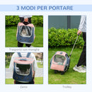 Borsa Trasportino 42x30x36 cm per Cani e Gatti 3 Entrate Rosa e Blu-4