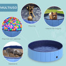 Piscina per Animali Domestici in Plastica Bordo Stabile 120x30 cm Blu -4