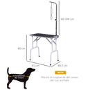 Tavolo da Toelettatura e Tosatura per Cani e Gatti Carico 30kg 81x48.5x80 cm -3