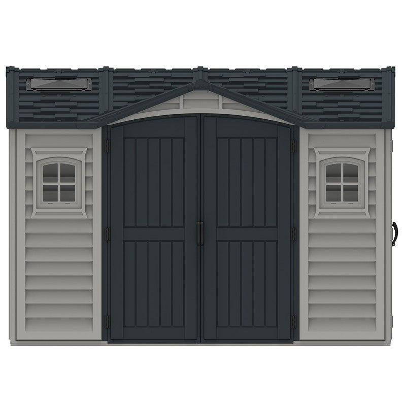 Casetta Box Da Giardino 326x240x235 cm in PVC Grigio/Grigio Scuro-7