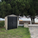 Casetta da Giardino Porta Attrezzi 187x190x213 cm in PVC Grigio/Grigio Scuro-4