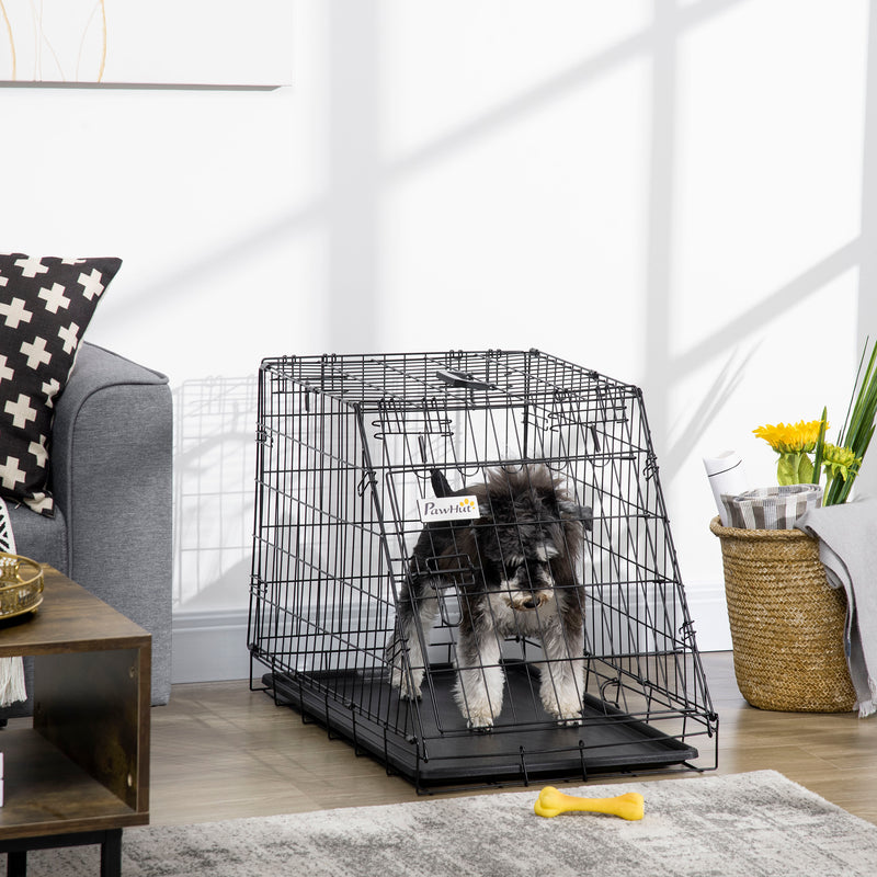 Trasportino per Cani 76x48x55 cm in Metallo Nero-2