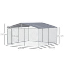 Kennel per Cani da Esterno 400x400x232 cm in Metallo Argento-3