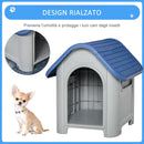 Cuccia per Cani Taglia Piccola 59x75x66 cm in Plastica Blu e Grigia-6