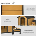 Cuccia per Cani Taglia Media 130x93x92 cm con 2 Poraciotole in Legno di Abete-6