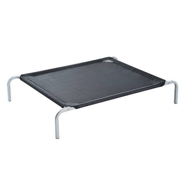 Tragbares Bett für Hunde 110 x 80 x 20 cm bis 22 kg aus Metall und schwarzem Netzstoff sconto