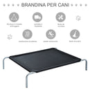 Brandina Portatile per Cani 110x80x20 cm Fino a 31,8Kg in Metallo e Tessuto a Rete Nero-5