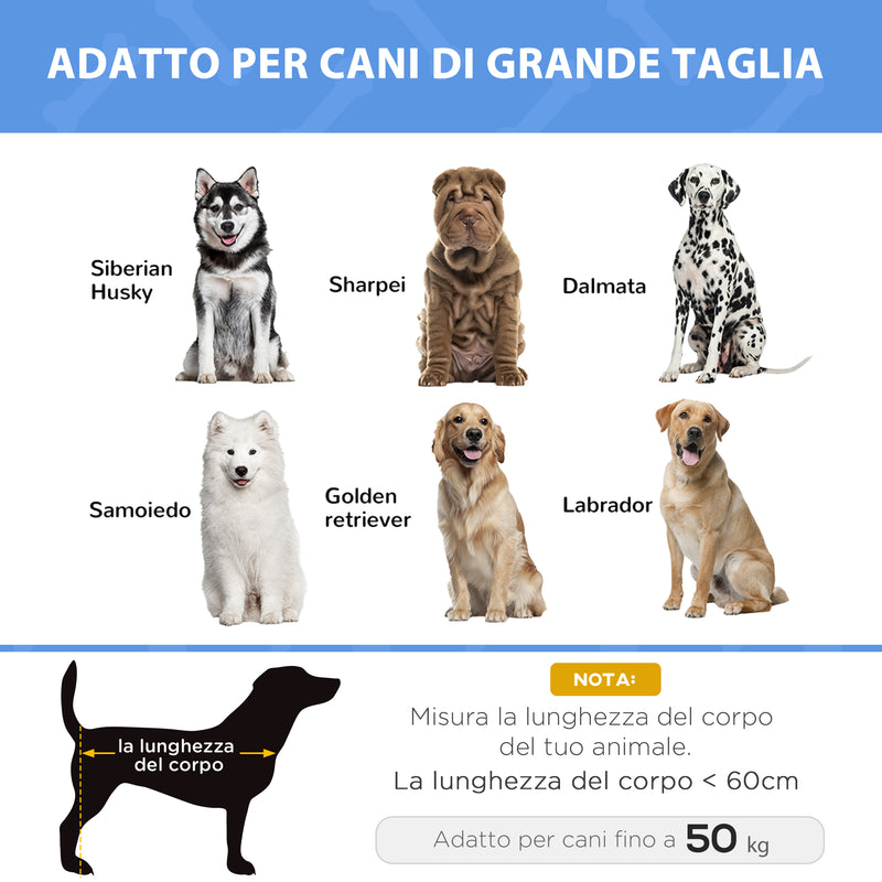 Brandina Portatile per Cani 122x92x23 cm Fino a 50Kg in Metallo e Tessuto Oxford Marrone-7