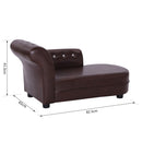 Divano Chaise Longue Ottomana per Animali Marrone 82.5x45x41.5 cm -3