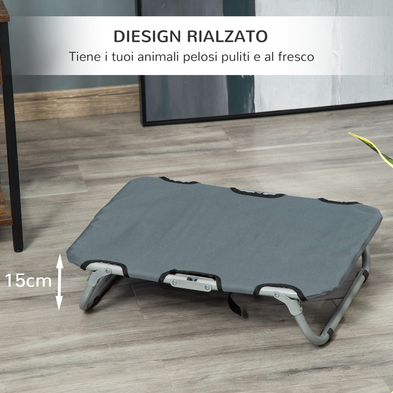 Brandina per Cani e Gatti Pieghevole 59x46x15 cm in Tessuto Grigio-5