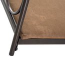 Lettino Cuccia per Cani e Gatti Struttura in Metallo con Cuscino Marrone 65x42x42 cm -8