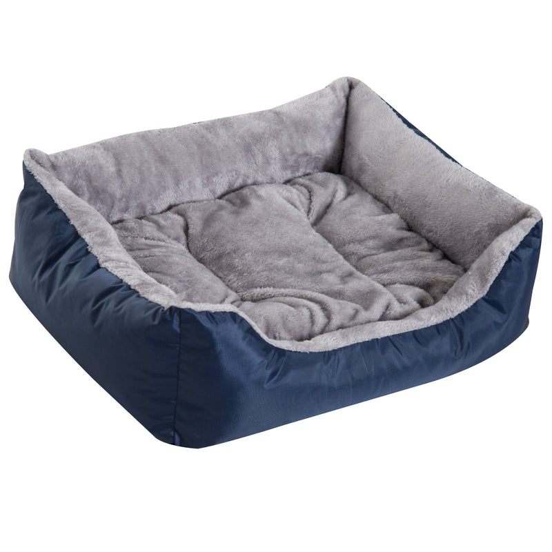 Cuccia Letto per Cane Gatto con Cuscino Imbottito Grigio blu 65x53x20 cm -1