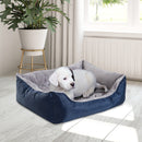 Cuccia Letto per Cane Gatto con Cuscino Imbottito Grigio blu 88x70x20 cm -2