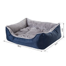 Cuccia Letto per Cane Gatto con Cuscino Imbottito Grigio blu 88x70x20 cm -3