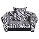 Cuccia Divano per Cani e Gatti con Cuscino Stampa Zebra 66x44x30 cm -2